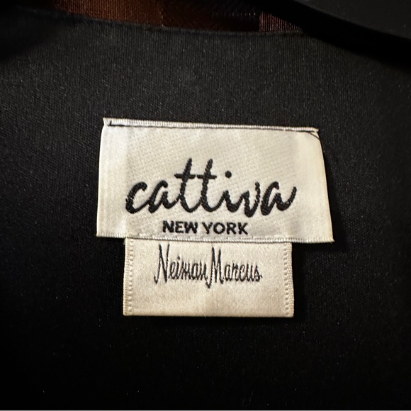 Vintage Cattiva Dress Black with Asymmetrical Hem size 14 - Picture 3 of 4